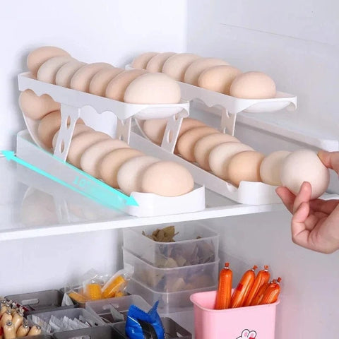 SearchFindOrder Automatic Rolling Egg Rack Holder Storage Box