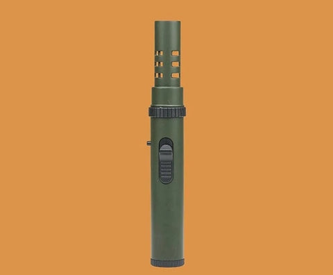 SearchFindOrder B-ArmyGreen / CHINA Lightsaber 360° Wind Guard Butane Lighter Metal Torch for Outdoor Adventures, BBQ, Welding, & Cigars