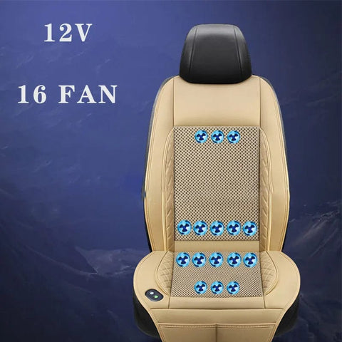 SearchFindOrder Beige 16 fan 12V Fast Blowing Cool Ventilation Seat Cover