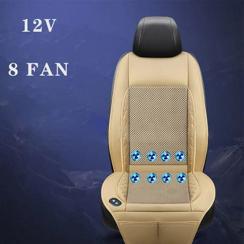 SearchFindOrder Beige 8 fan 12V Fast Blowing Cool Ventilation Seat Cover