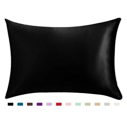 SearchFindOrder black / 1PCx51x66cm(20x26in) Silky Satin Standard Queen Pillowcase for Beautiful Hair and Skin