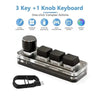 SearchFindOrder Black 3-Key 1-Knob Macro Mechanical Keyboard