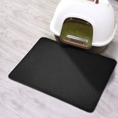 SearchFindOrder Black / 30X45CM Double Layer Mess Free Cat Litter Mat
