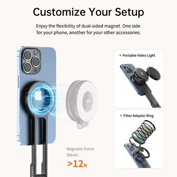 SearchFindOrder Black Dual-Sided Magnetic Phone Tripod