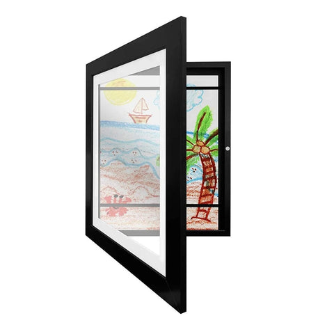 SearchFindOrder Black Frame / A4 21X30cm Rearrangeable Magnetic Kids' Art Display Frame for Drawings, Paintings, Photos, and Pictures