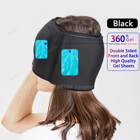 SearchFindOrder Black Upgraded Migraine Relief Hat