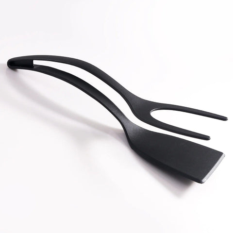SearchFindOrder black Versatile 2-in-1 Grip Flip Tongs for Handling Eggs, French Toast, Pancakes, Omelets, and More