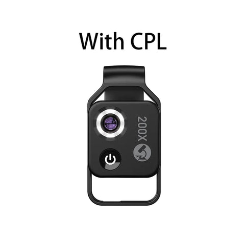 SearchFindOrder Black with CPL 200X Microscope Lens with CPL Mobile LED Guide Light  for iPhone & Samsung