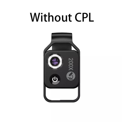 SearchFindOrder Black without CPL 200X Microscope Lens with CPL Mobile LED Guide Light  for iPhone & Samsung