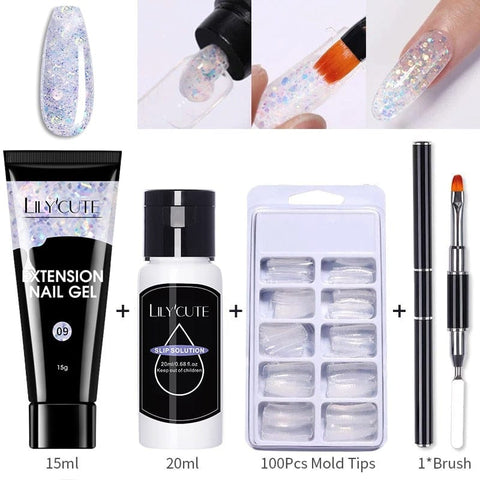 SearchFindOrder Blossom Gel French Elegance Nail Kit 15ml Quick Extension Gel Set Soak Off Formula for DIY Manicures and Nail Art Perfection