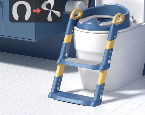 SearchFindOrder Blue and PU mat Tiny Steps Toddler Toilet Trainer