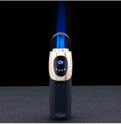 SearchFindOrder Blue Flame Pro Touch Triple Torch Lighter USB Charge, Gas Mix & Electric Display