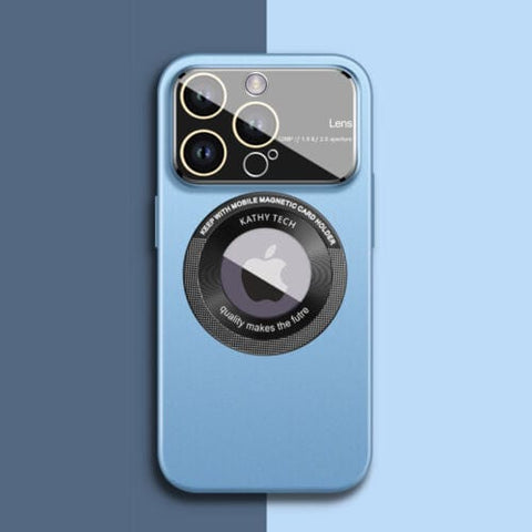 SearchFindOrder Blue / For iPhone 12 Premium Glass Lens and Phone Case for iPhone 12/13/14 Pro Max, MagSafe Compatible, Frosted Back, Magnetic Protection