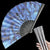 SearchFindOrder blue stripe / Ribs Pattern A Silk Steel Self-Defense Fan Elegant Kung Fu Mastery and Artful Craftsmanship