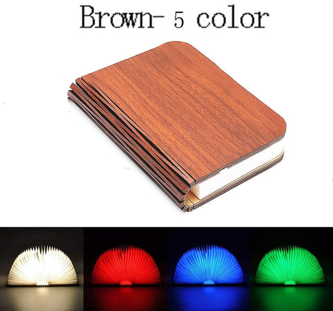 SearchFindOrder Brown-5 colors / S-10x8x2cm / China Enchant Fold 3D LED Rechargeable Book Lamp