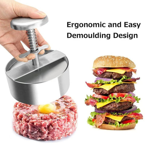 SearchFindOrder Burger Press Round Shape Stainless Steel Non-Stick Adjustable Hamburger Patty Maker