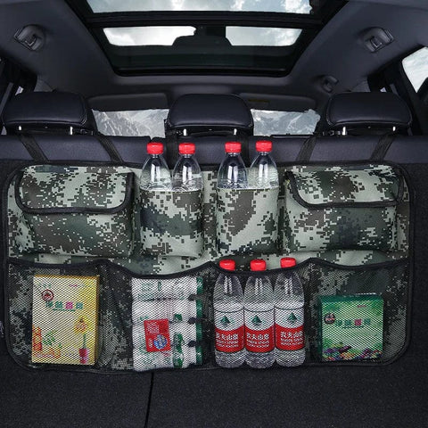 SearchFindOrder Camouflage Adjustable Trunk Organizer with High Capacity Storage and Multi-Use Compartments