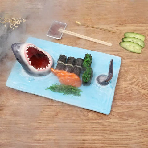 SearchFindOrder Ceramic Sushi Shark Shape Plate