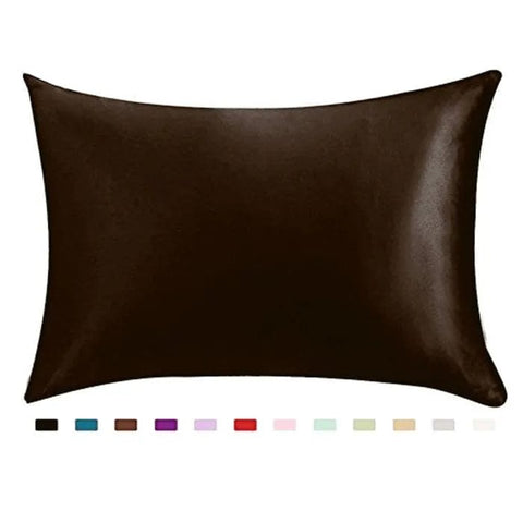 SearchFindOrder Coffee / 1PCx51x66cm(20x26in) Silky Satin Standard Queen Pillowcase for Beautiful Hair and Skin