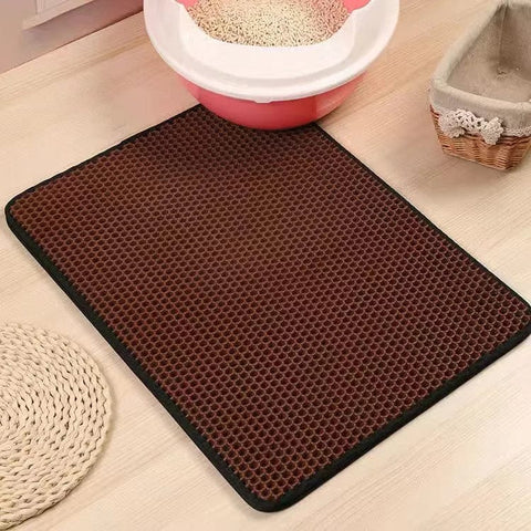 SearchFindOrder Coffee / 30X45CM Double Layer Mess Free Cat Litter Mat