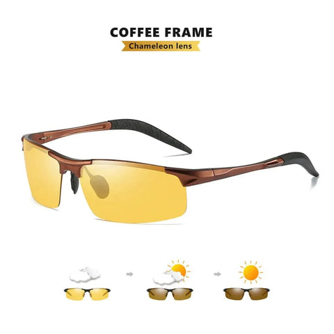 SearchFindOrder Coffee frame-yellow / LIOUMO Premium Polarized Vision Sunglasses