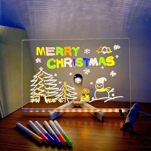 Acrylic Dry Erase Board with Light, 11.8 X 7.9” Light up Dry Erase