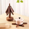 SearchFindOrder Dark Brown / 22.5 10CM Tree Design Stand Wooden Trivets