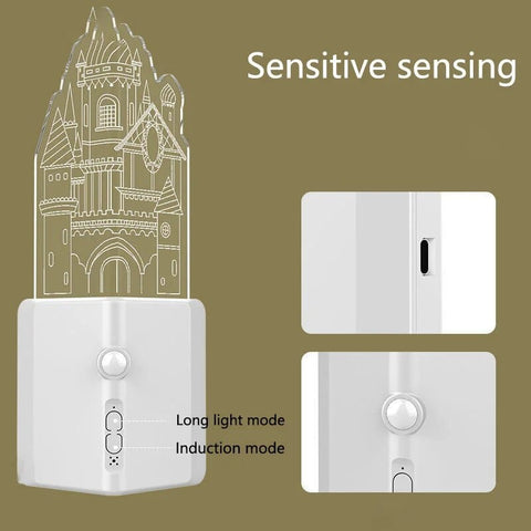 SearchFindOrder Enchanted Castle Guardian Rechargeable LED Nightlight with Motion Sensor