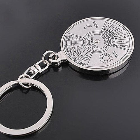 SearchFindOrder Eternal Timekeeper Keychain Silver Alloy Perpetual Calendar Keyring