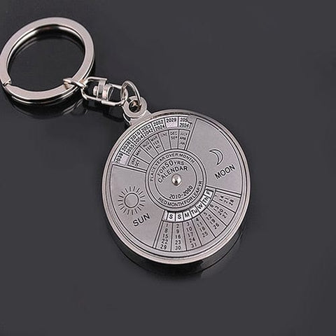 SearchFindOrder Eternal Timekeeper Keychain Silver Alloy Perpetual Calendar Keyring