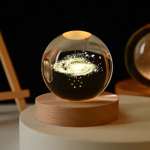 SearchFindOrder Galaxy / 6cm with base 3D Crystal Planet Night Light