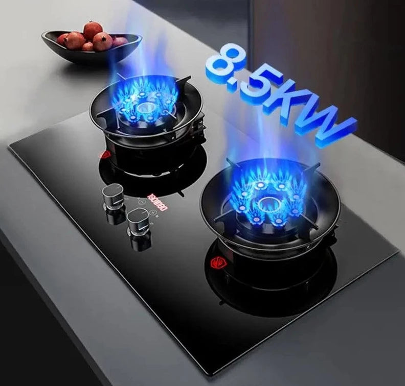 Propane Gas Range Stove 2 Burner rv camping Tempered Glass Cook top Auto  Ignition