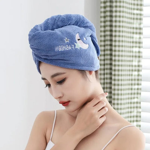 SearchFindOrder Gentle Lock Luxe Premium Microfiber Towel & Shower Cap Set for Effortless Hair Care