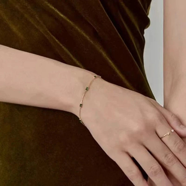 SearchFindOrder Gold Green Zircon Bracelet