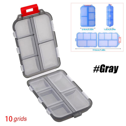 SearchFindOrder Gray - 10 Grids Moisture-Proof Travel Pill Organizer