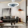 SearchFindOrder Gray Modern LED Smart Ceiling Fan With Remote Control, Suitable For Living Room, Dining Room, Bedroom, & More
