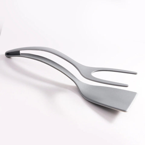 SearchFindOrder GRAY Versatile 2-in-1 Grip Flip Tongs for Handling Eggs, French Toast, Pancakes, Omelets, and More