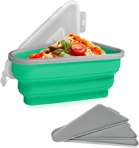 SearchFindOrder green / 1 / 5 | 1200ml Silicone Folding Pizza Slice Storage Box
