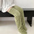 SearchFindOrder Green 90cm / One Size Fuzzy High Over Knee Socks