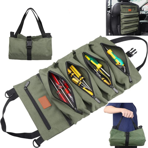 SearchFindOrder green Multi-Purpose Roll-Up Tool Organizer Bag