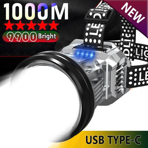 SearchFindOrder LED Strong Rechargeable Head Wear Flashlight