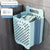 SearchFindOrder Light Blue XL 1 Collapsible Hanging Laundry Basket with Handle Storage Organization Dirty Clothes Basket