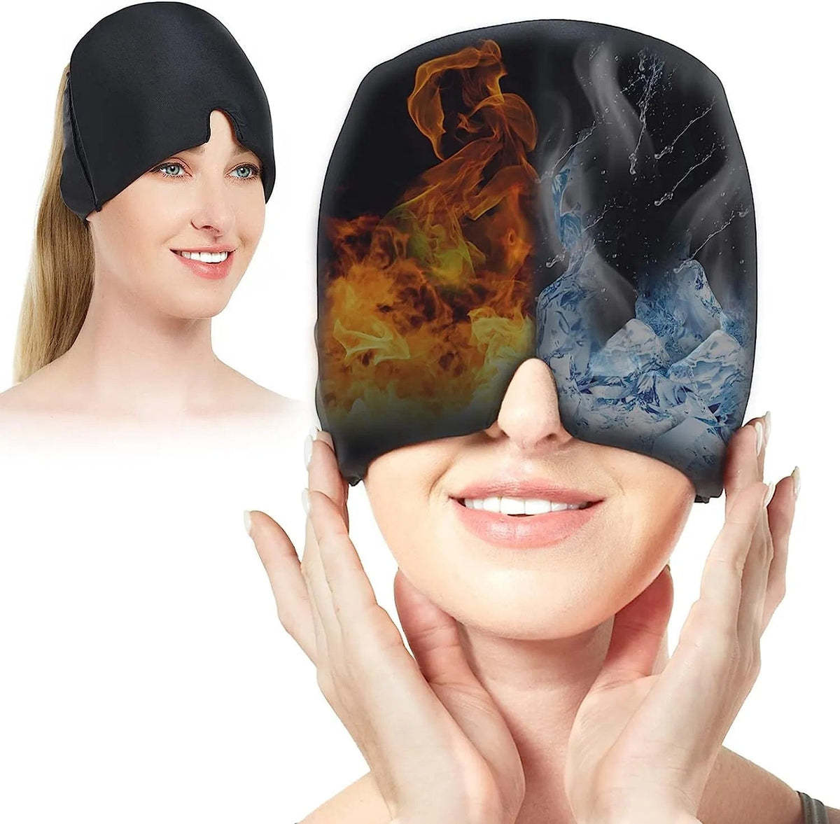 Migraine Relief Cap, Soothing Headache Ice Pack Mask, Cooling Gel Hat