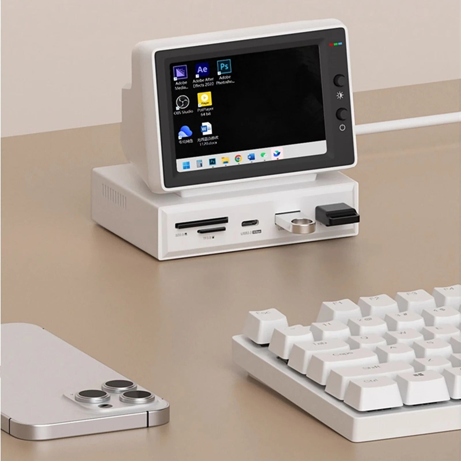 Small Computer Dock Mini PC Monitor USB C Docking Station – SearchFindOrder