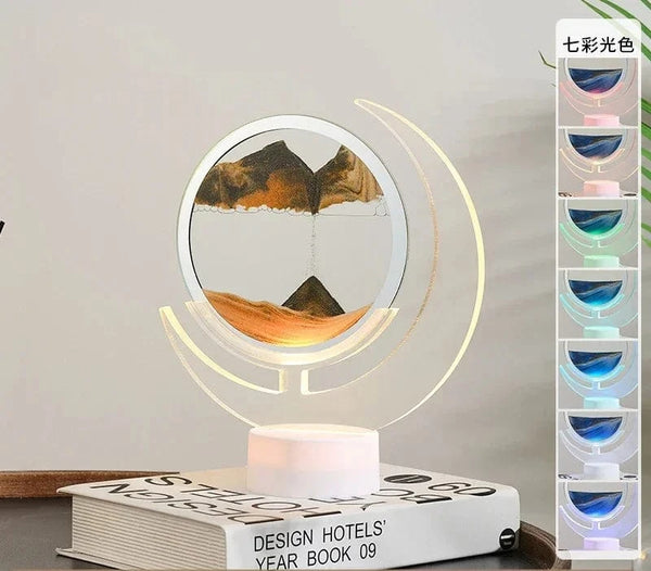 SearchFindOrder Moon-Orange 3D Sandscape Table Lamp
