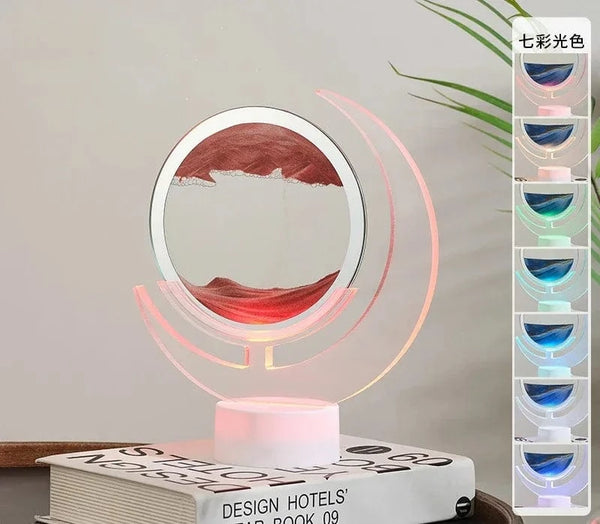 SearchFindOrder Moon-Red 3D Sandscape Table Lamp