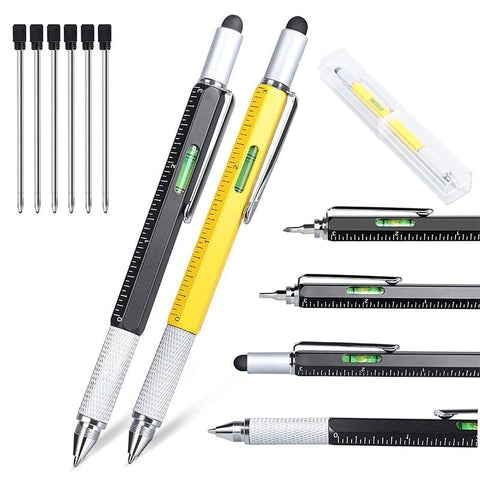 SearchFindOrder Multifunctional 6-in-1 Precision Pen Screwdriver Ruler Caliper Touchscreen Stylus Level and Ballpoint Pen