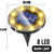 SearchFindOrder NEW Warm 8LED / 1 Pc Solar Glow Pathway Brilliance 16/20 LED Underground Solar Disk Lights