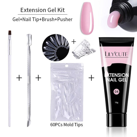 SearchFindOrder NO Slip-04 Blossom Gel French Elegance Nail Kit 15ml Quick Extension Gel Set Soak Off Formula for DIY Manicures and Nail Art Perfection