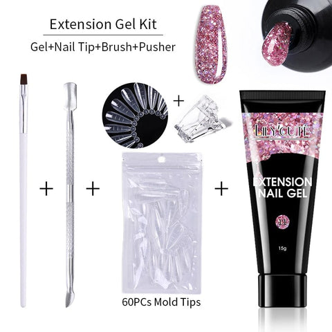 SearchFindOrder NO Slip-10 Blossom Gel French Elegance Nail Kit 15ml Quick Extension Gel Set Soak Off Formula for DIY Manicures and Nail Art Perfection